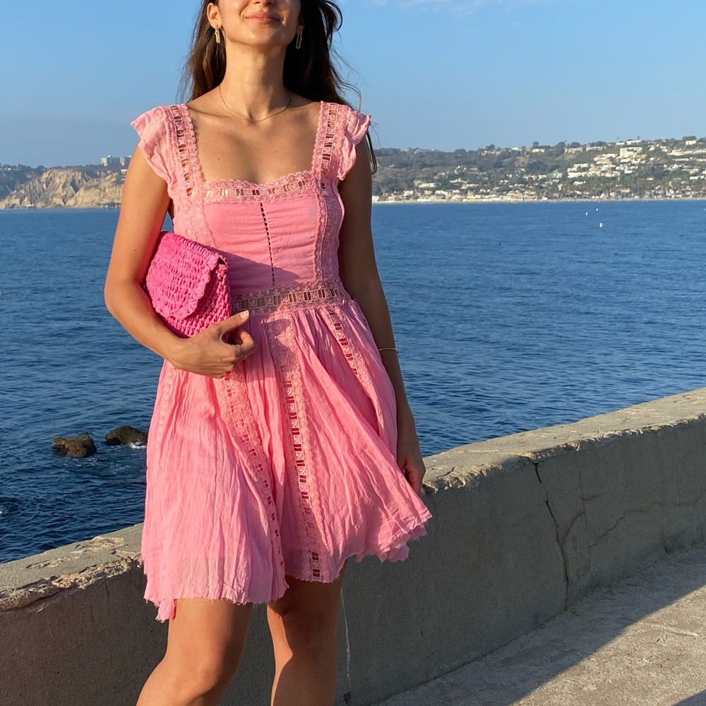 Free people pink dress, size S